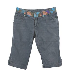 Oilily Capri Pants Women's 34 Black Embellished Waist Cropped Casual Stretch